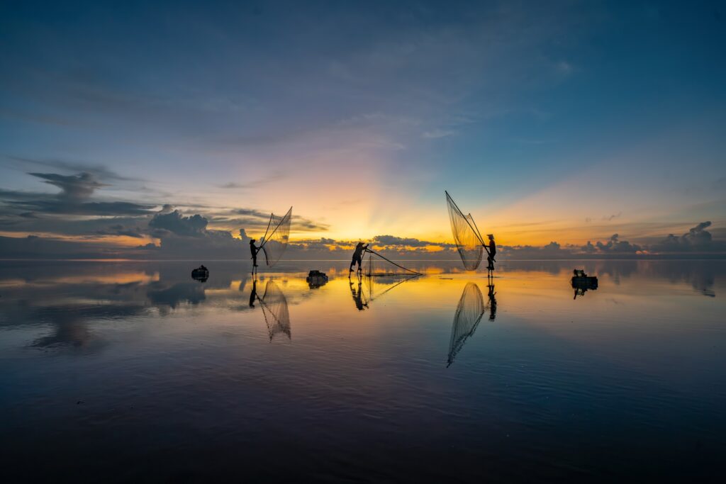 beautiful sunrise on the sea